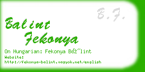 balint fekonya business card